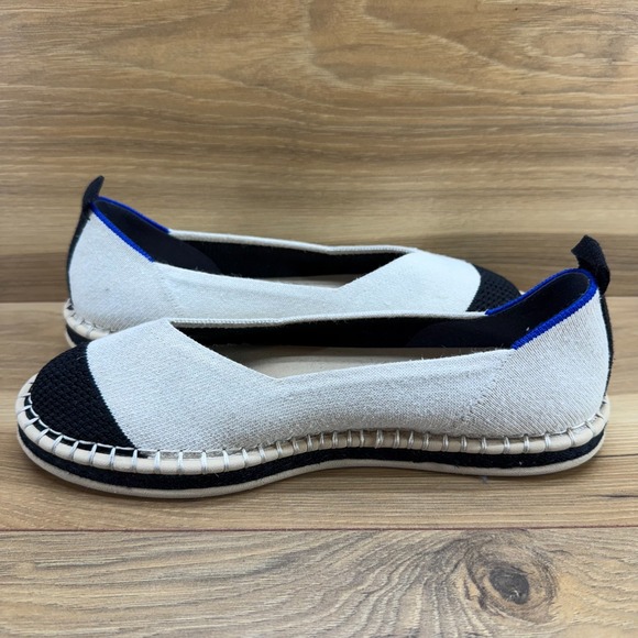 ROTHYS The Espadrille Womens 9 Boardwalk Cream Black Flats - Picture 6 of 11